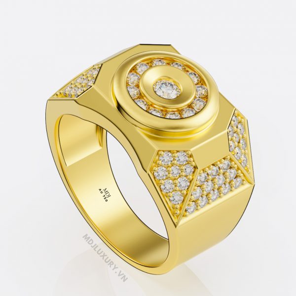 Nhẫn vàng Nam mặt đá, nhẫn vàng nam đẹp MDJ NN131