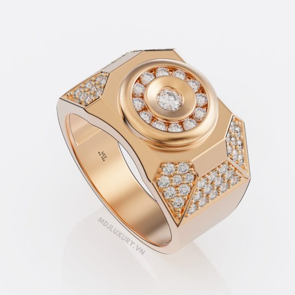 Nhẫn vàng Nam mặt đá, nhẫn vàng nam đẹp MDJ NN131