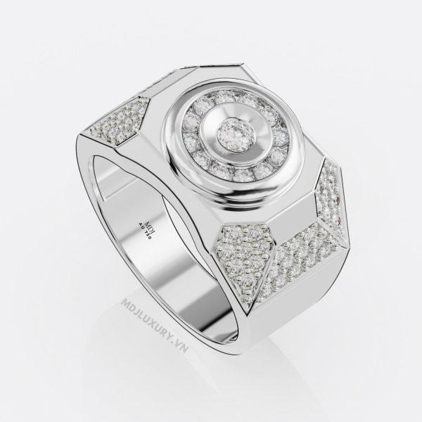 Nhẫn vàng Nam mặt đá, nhẫn vàng nam đẹp MDJ NN131