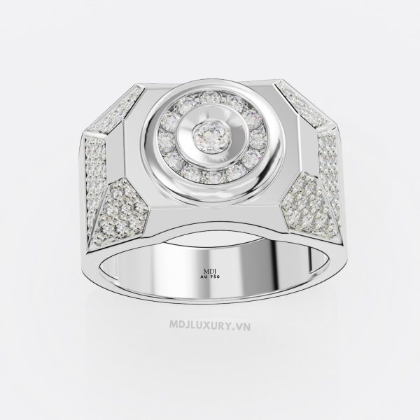 Nhẫn vàng Nam mặt đá, nhẫn vàng nam đẹp MDJ NN131