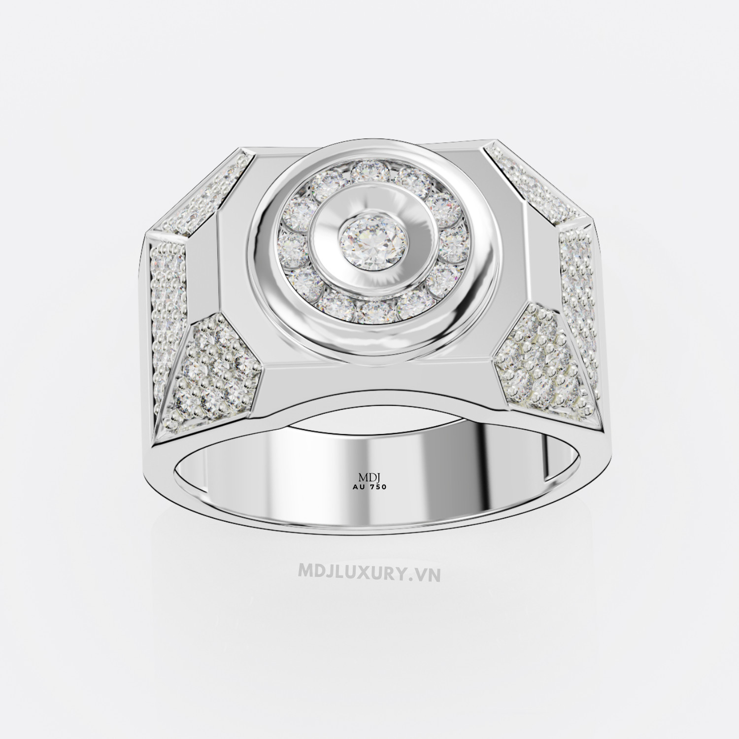 Nhẫn vàng Nam mặt đá, nhẫn vàng nam đẹp MDJ NN131