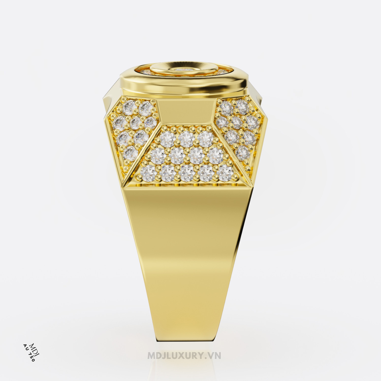 Nhẫn vàng Nam mặt đá, nhẫn vàng nam đẹp MDJ NN131