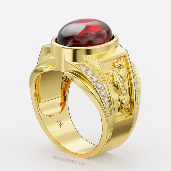 Nhẫn vàng nam phong thủy tuổi Ngọ – NNPT01