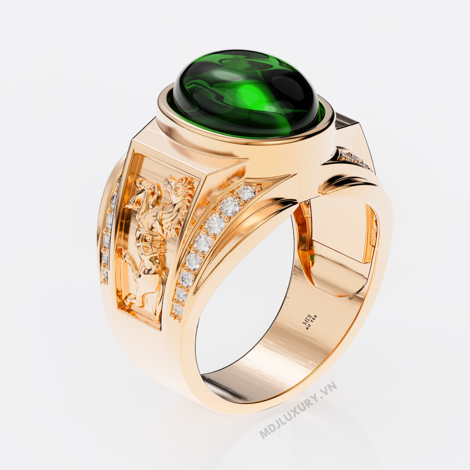 Nhẫn vàng nam phong thủy tuổi Ngọ – NNPT01