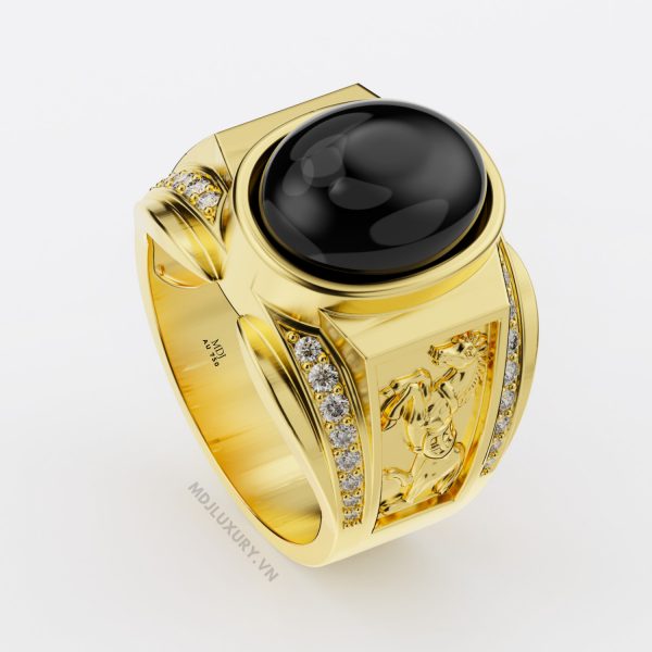 Nhẫn vàng nam phong thủy tuổi Ngọ – NNPT01