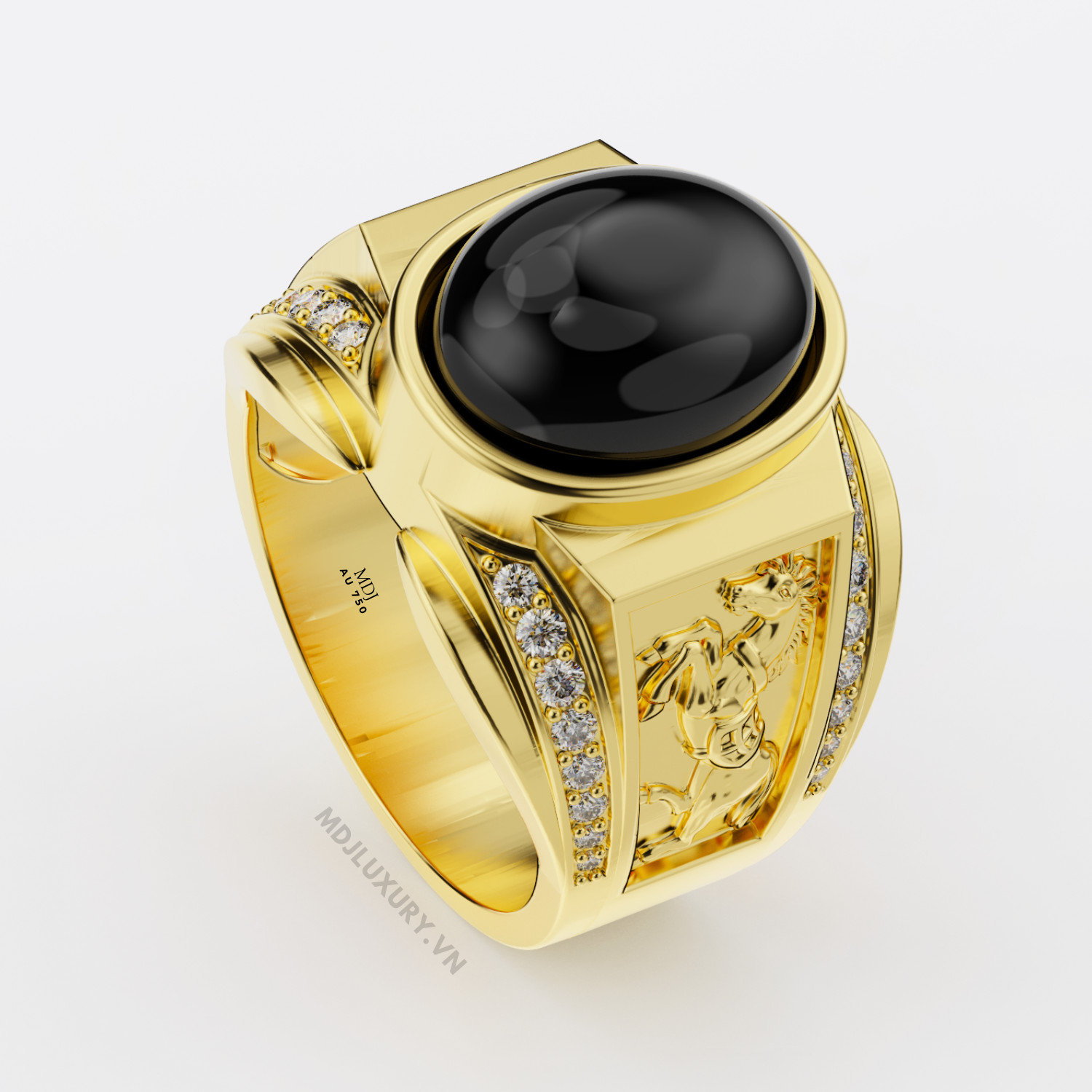 Nhẫn vàng nam phong thủy tuổi Ngọ – NNPT01