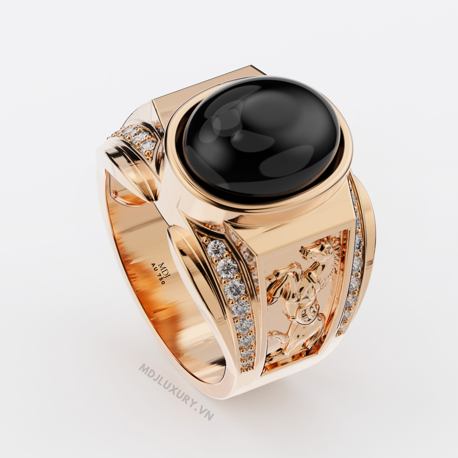 Nhẫn vàng nam phong thủy tuổi Ngọ – NNPT01