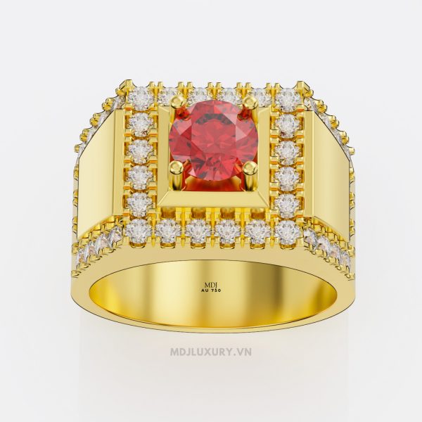 Nhẫn Nam kim cương MDJ vàng 18K NN116