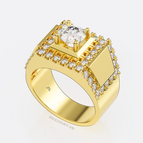 Nhẫn Nam kim cương MDJ vàng 18K NN116