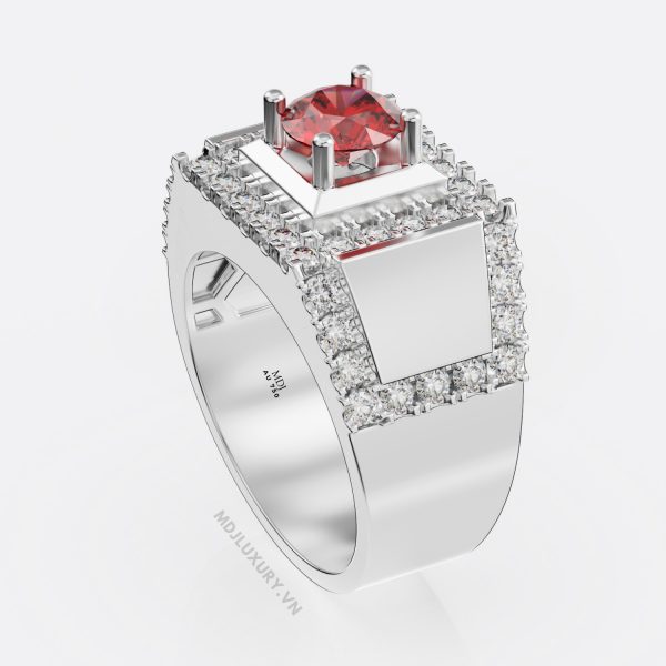 Nhẫn Nam kim cương MDJ vàng 18K NN116