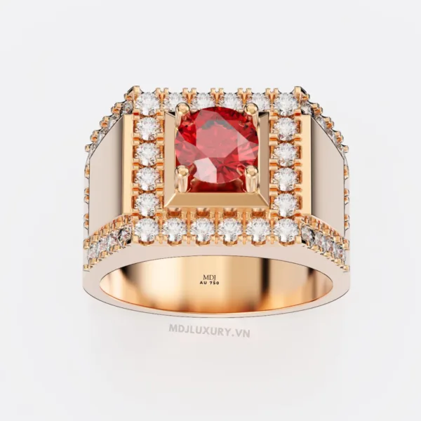 Nhẫn Nam kim cương MDJ vàng 18K NN116
