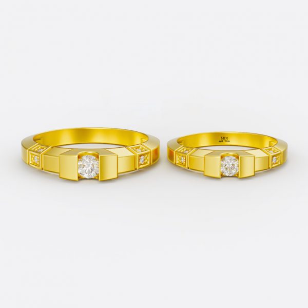 Nhẫn cưới vàng trắng NC50