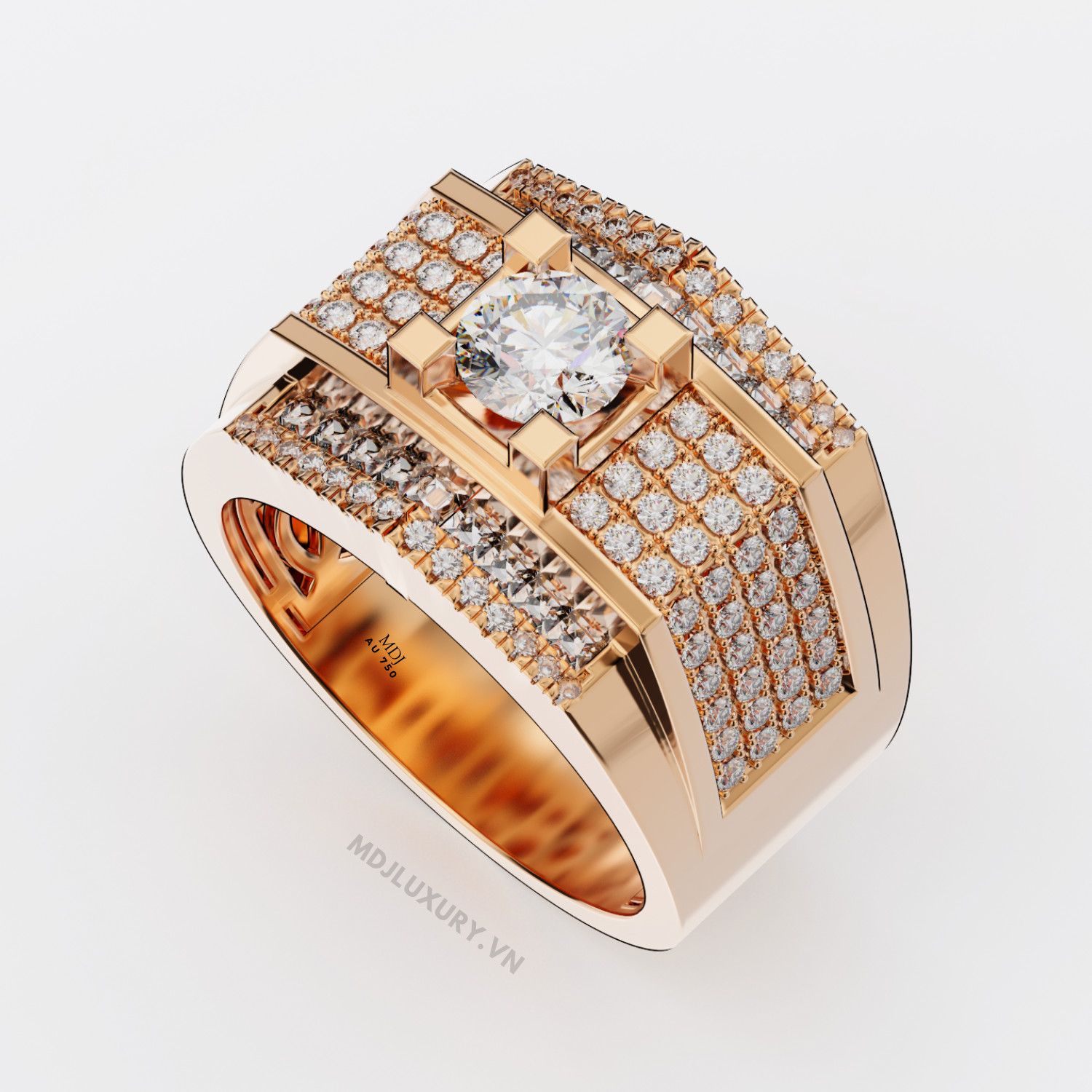 Nhẫn vàng nam đá Shapphire NN123