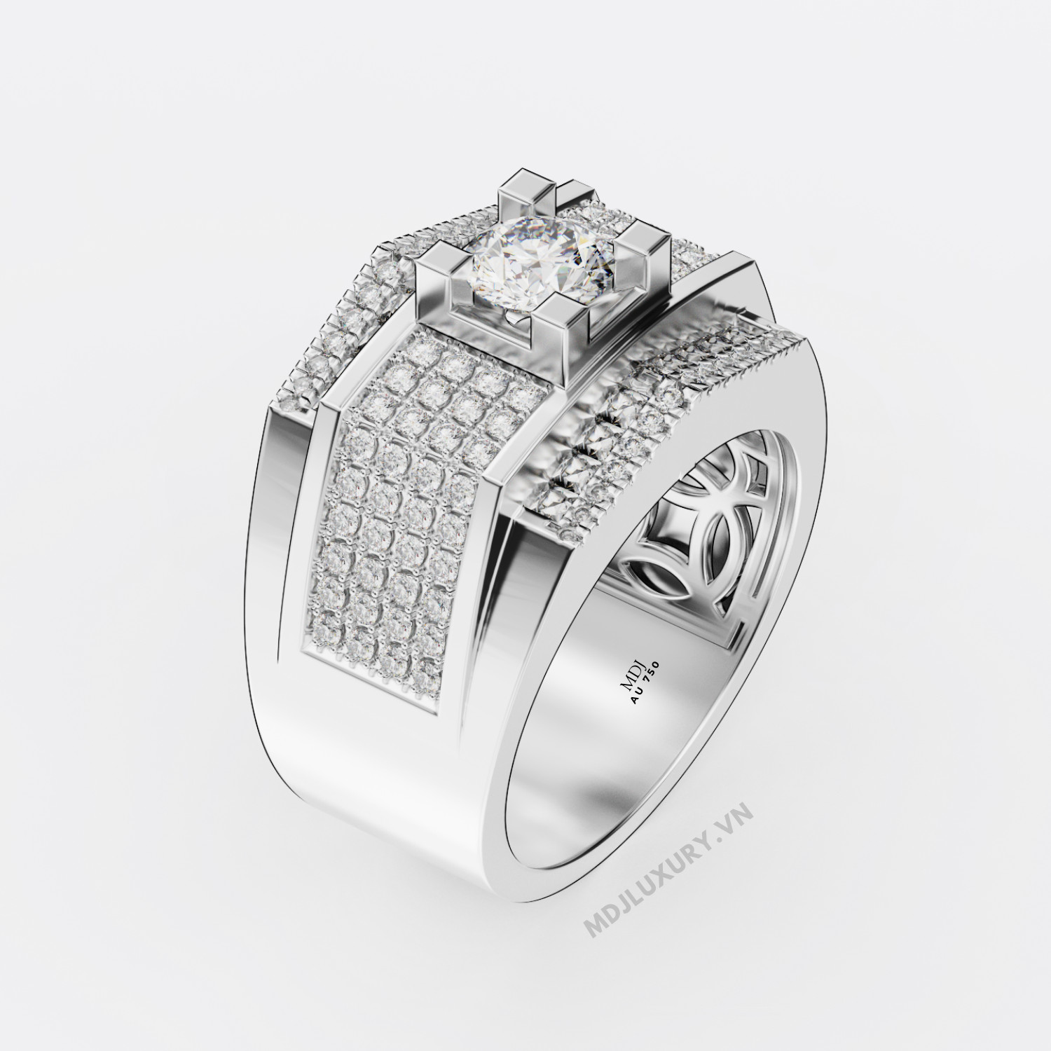 Nhẫn vàng nam đá Shapphire NN123