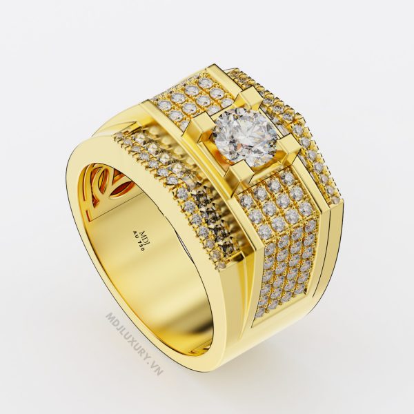 Nhẫn vàng nam đá Shapphire NN123