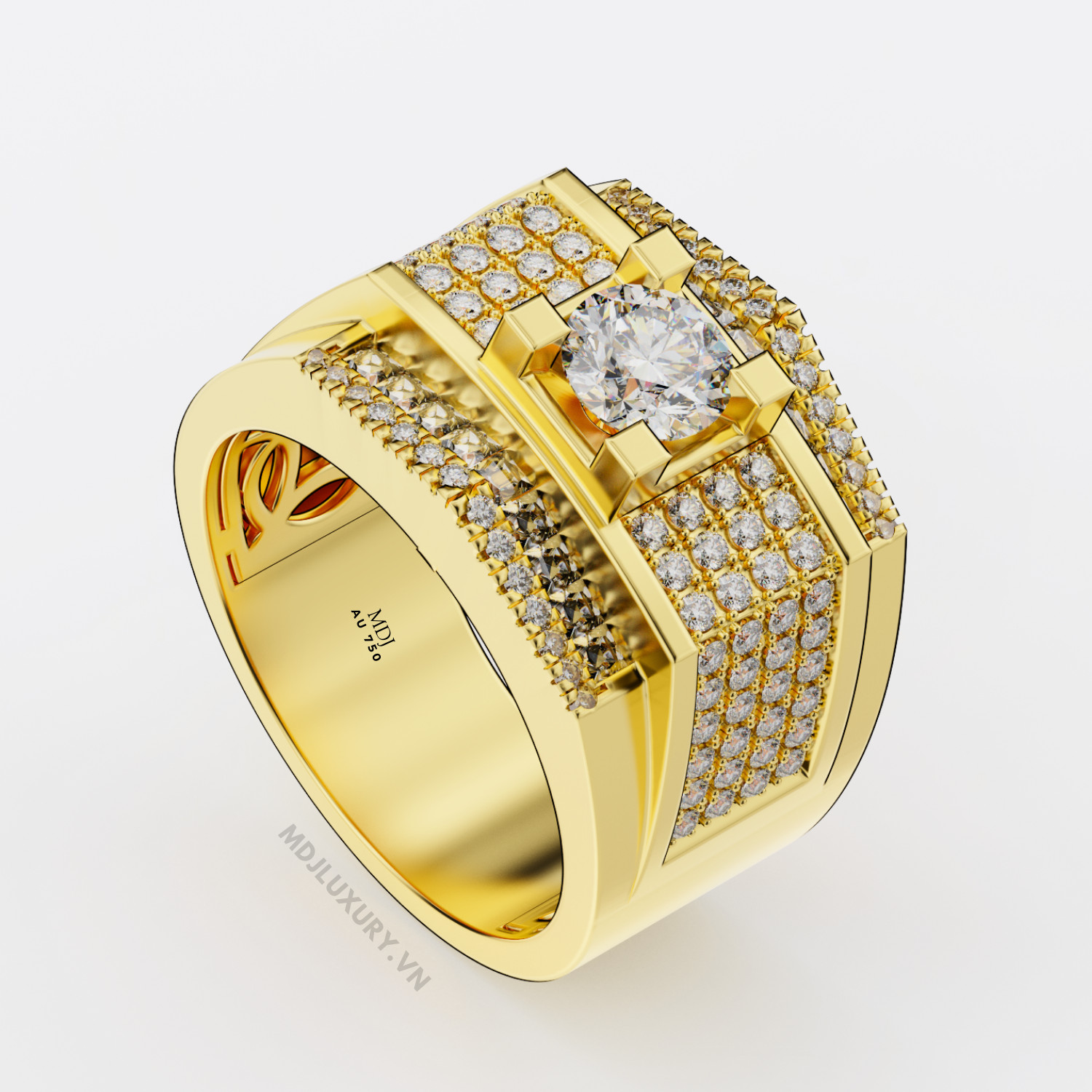 Nhẫn vàng nam đá Shapphire NN123