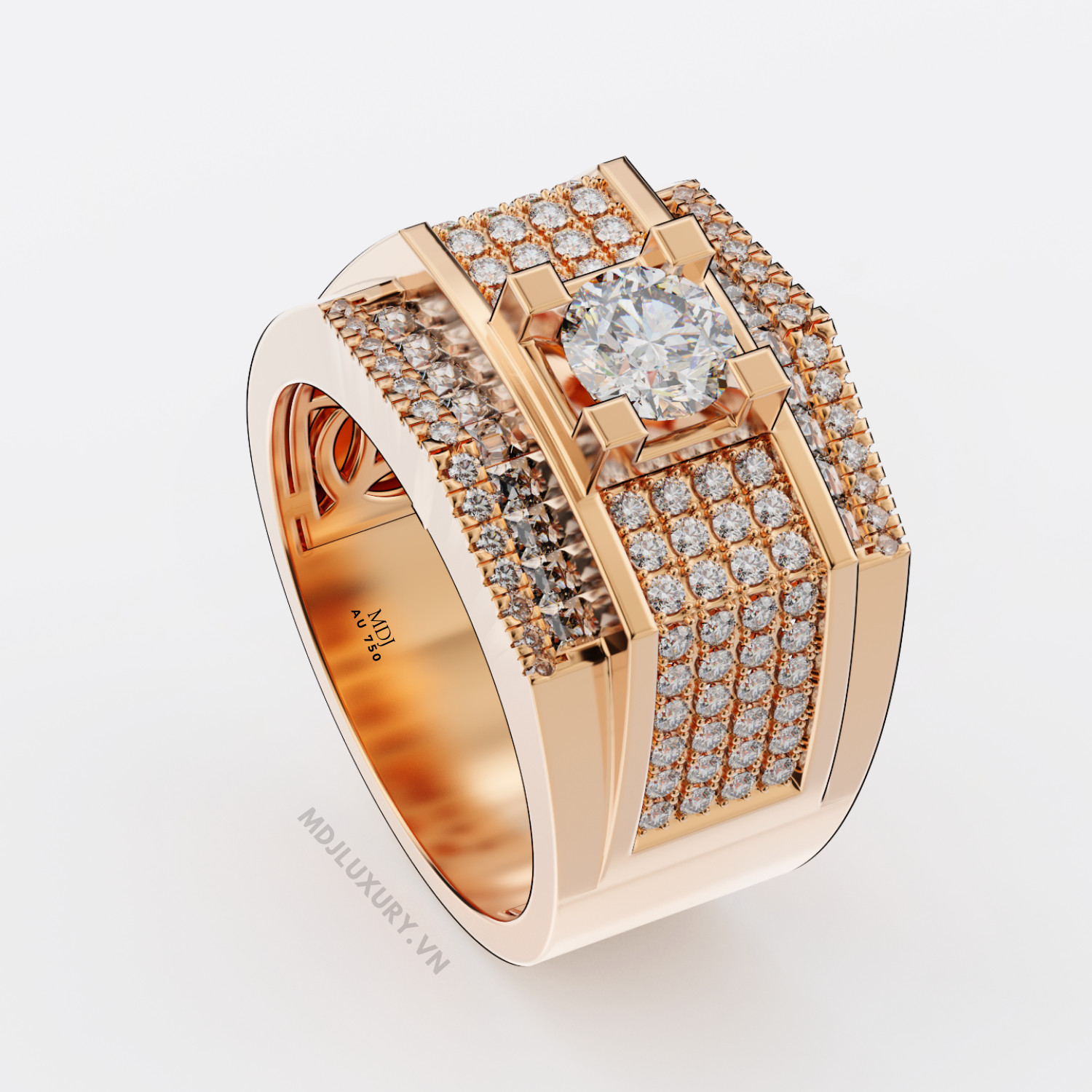 Nhẫn vàng nam đá Shapphire NN123