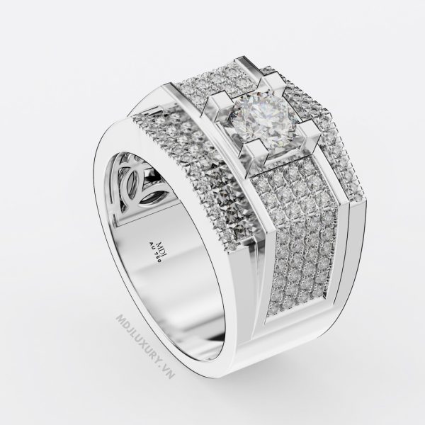 Nhẫn vàng nam đá Shapphire NN123