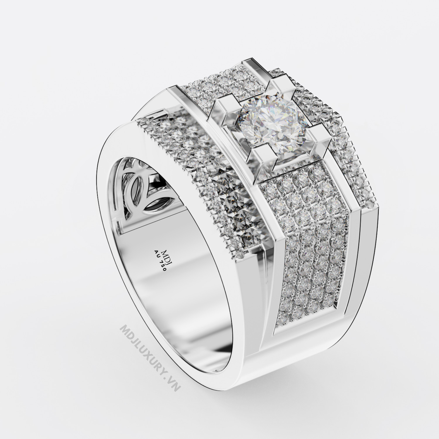 Nhẫn vàng nam đá Shapphire NN123