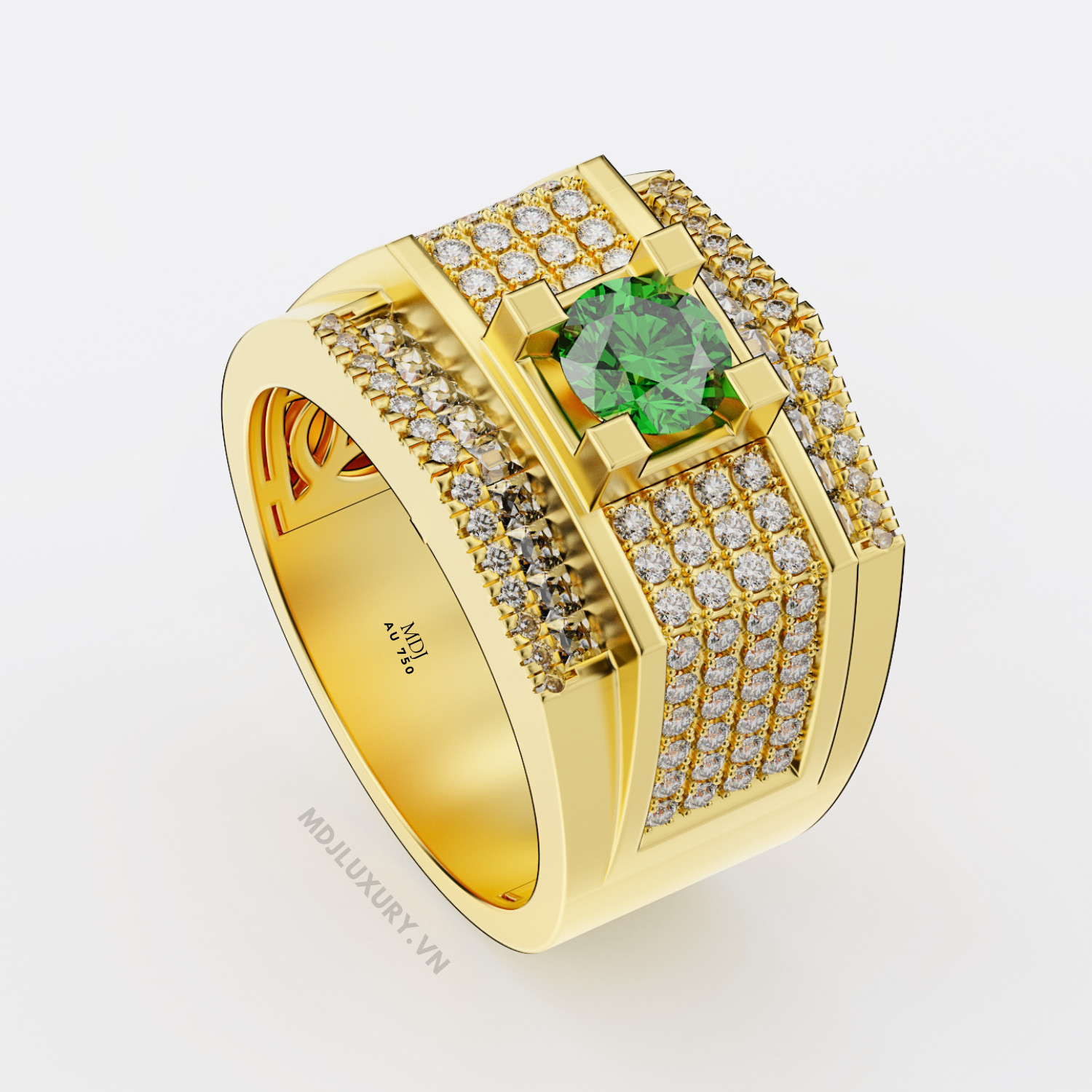 Nhẫn vàng nam đá Shapphire NN123