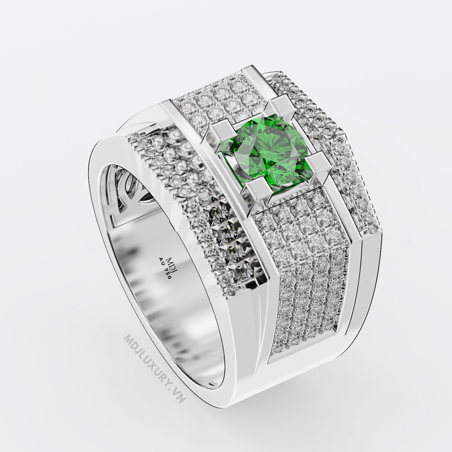 Nhẫn vàng nam đá Shapphire NN123