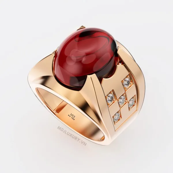 Nhẫn vàng nam đá Sapphire thiên nhiên NN158