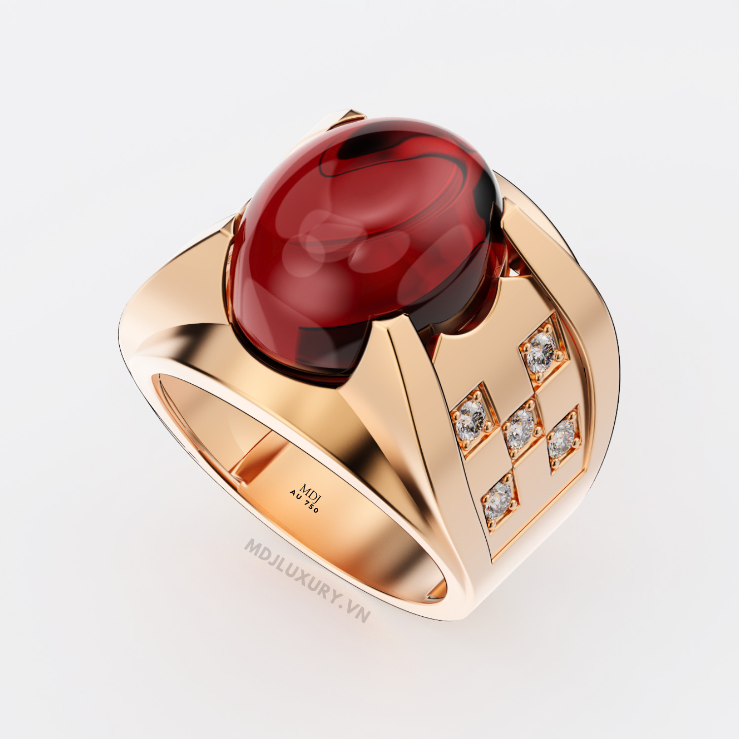 Nhẫn vàng nam đá Sapphire thiên nhiên NN158