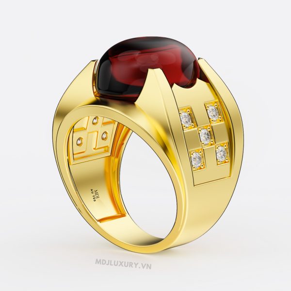 Nhẫn vàng nam đá Sapphire thiên nhiên NN158
