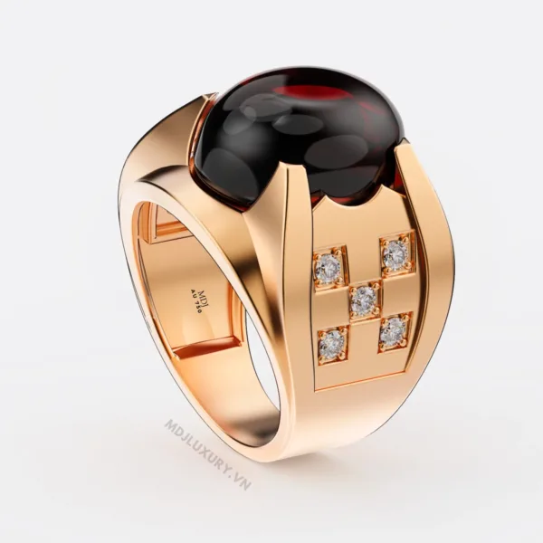 Nhẫn vàng nam đá Sapphire thiên nhiên NN158
