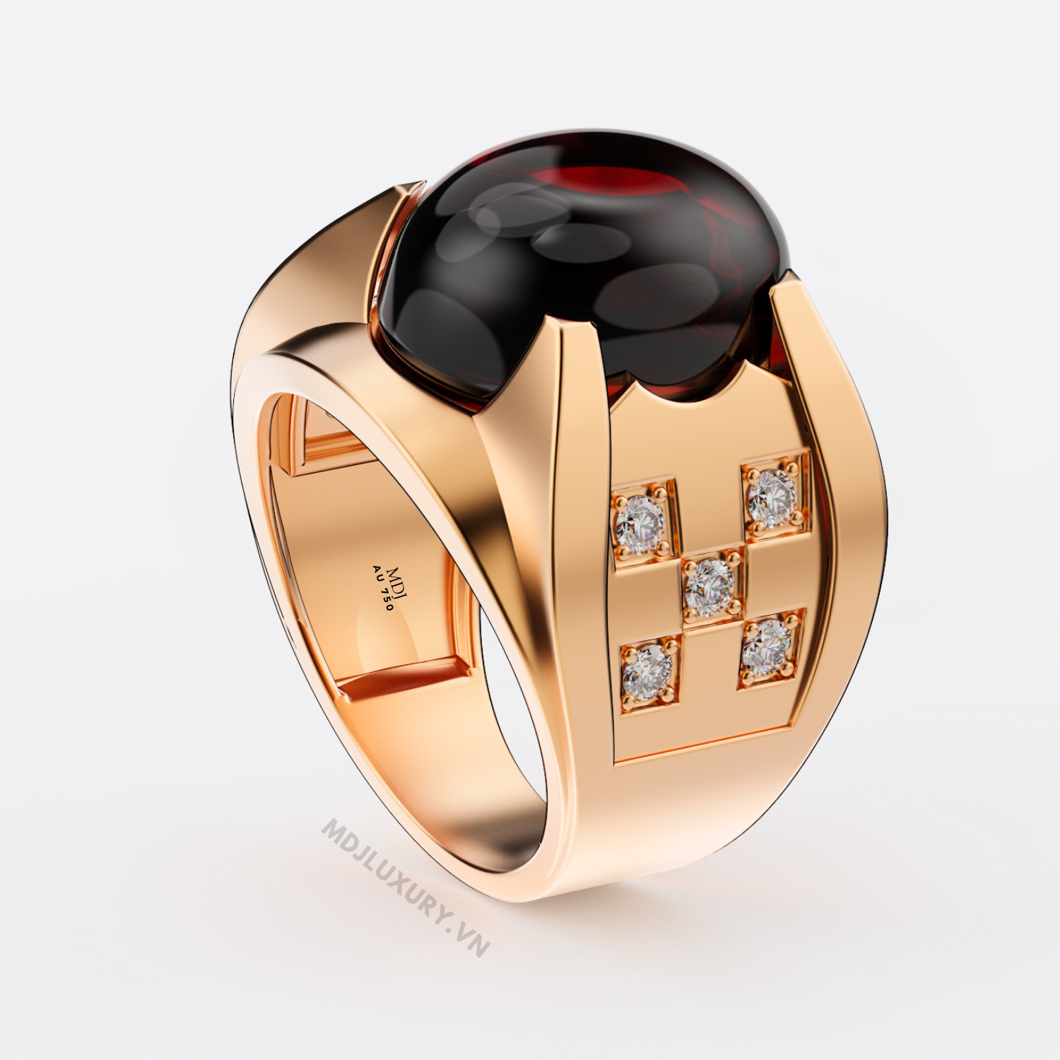 Nhẫn vàng nam đá Sapphire thiên nhiên NN158