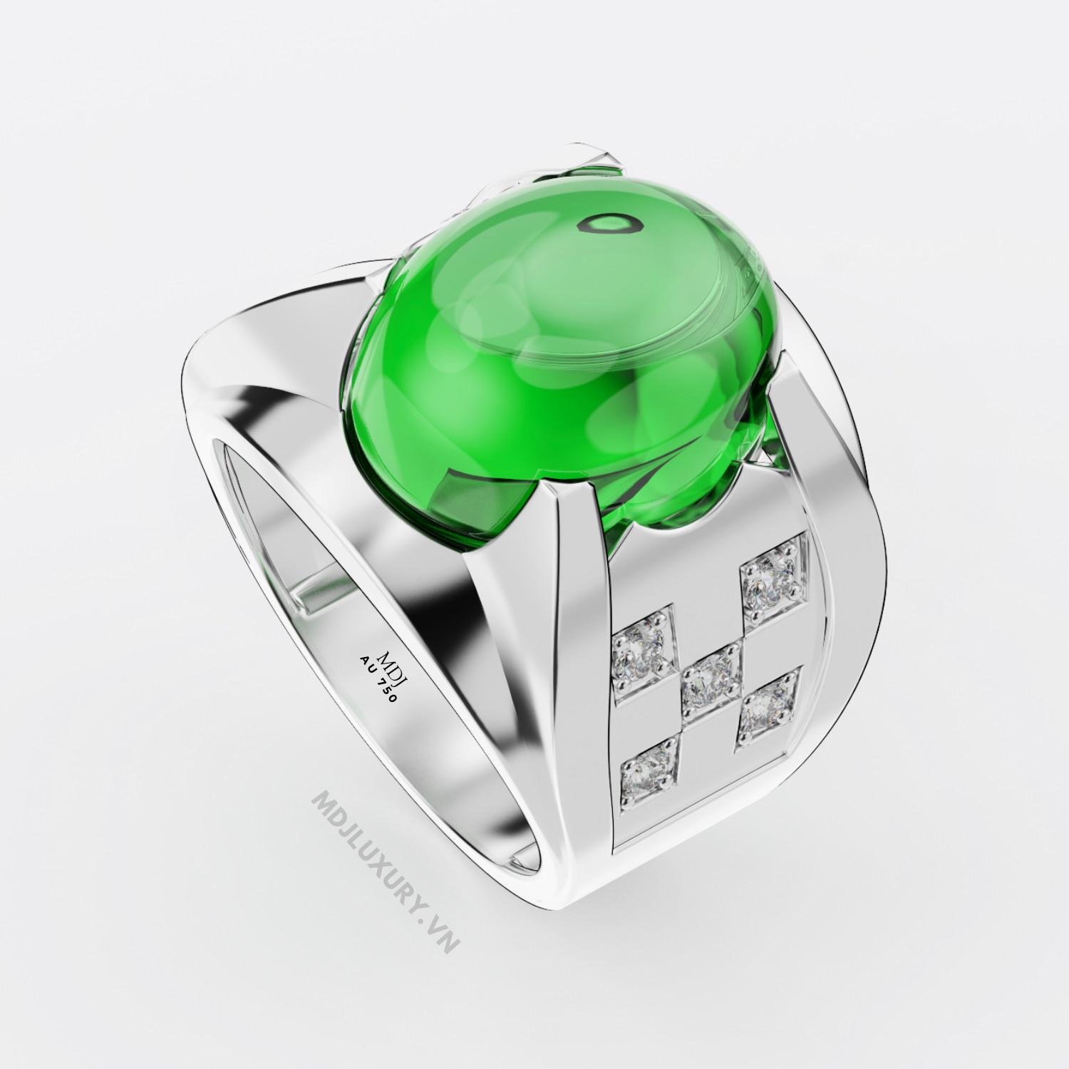 Nhẫn vàng nam đá Sapphire thiên nhiên NN158