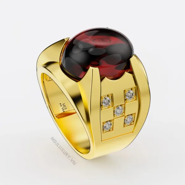 Nhẫn vàng nam đá Sapphire thiên nhiên NN158