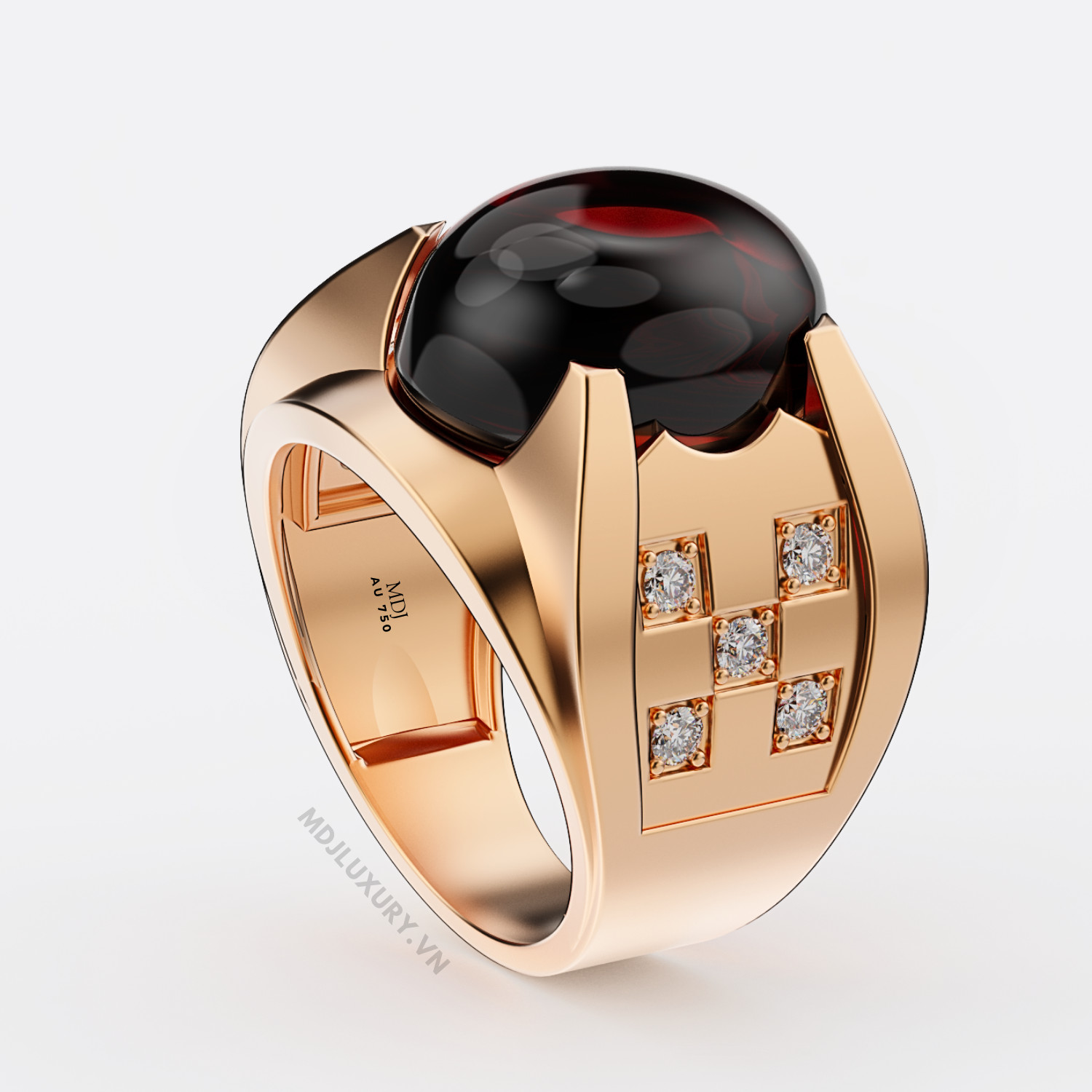 Nhẫn vàng nam đá Sapphire thiên nhiên NN158