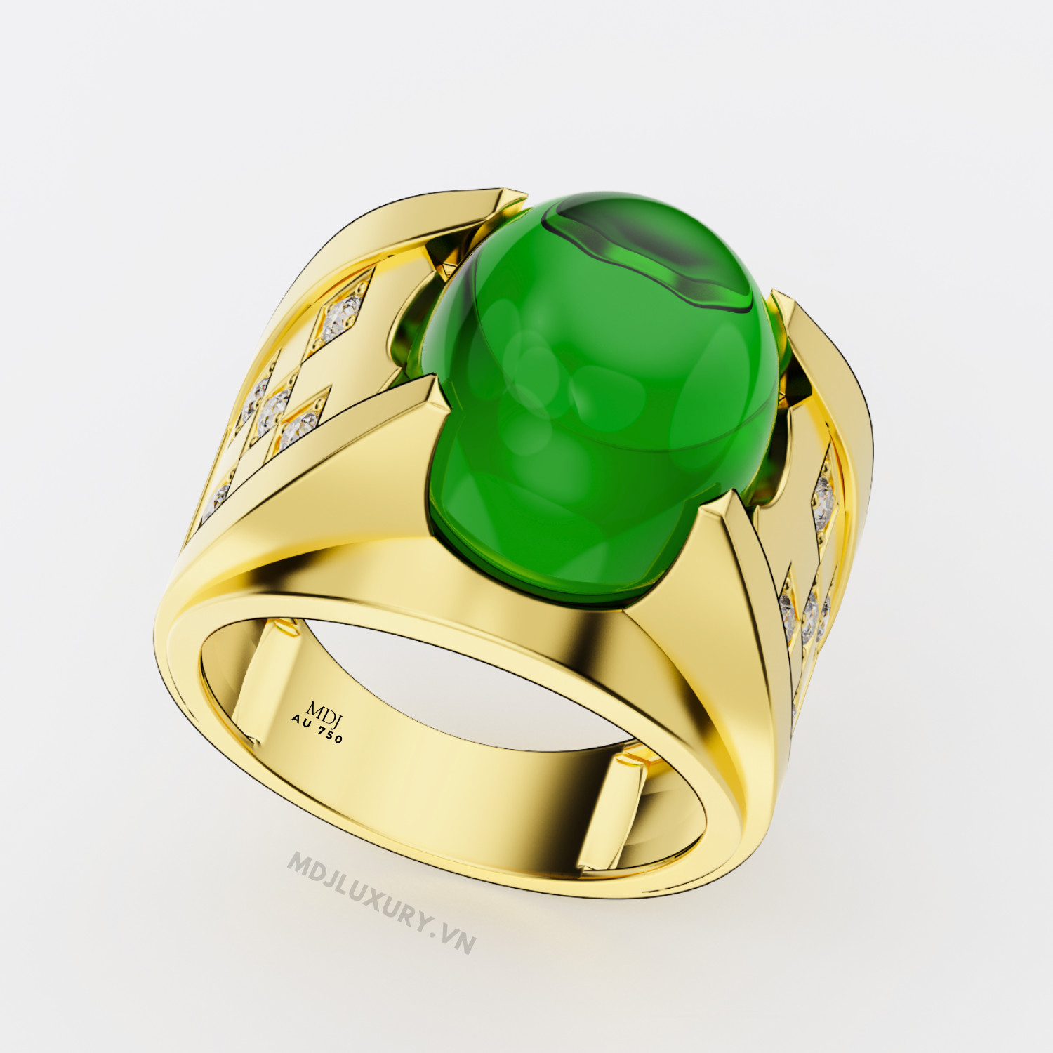 Nhẫn vàng nam đá Sapphire thiên nhiên NN158