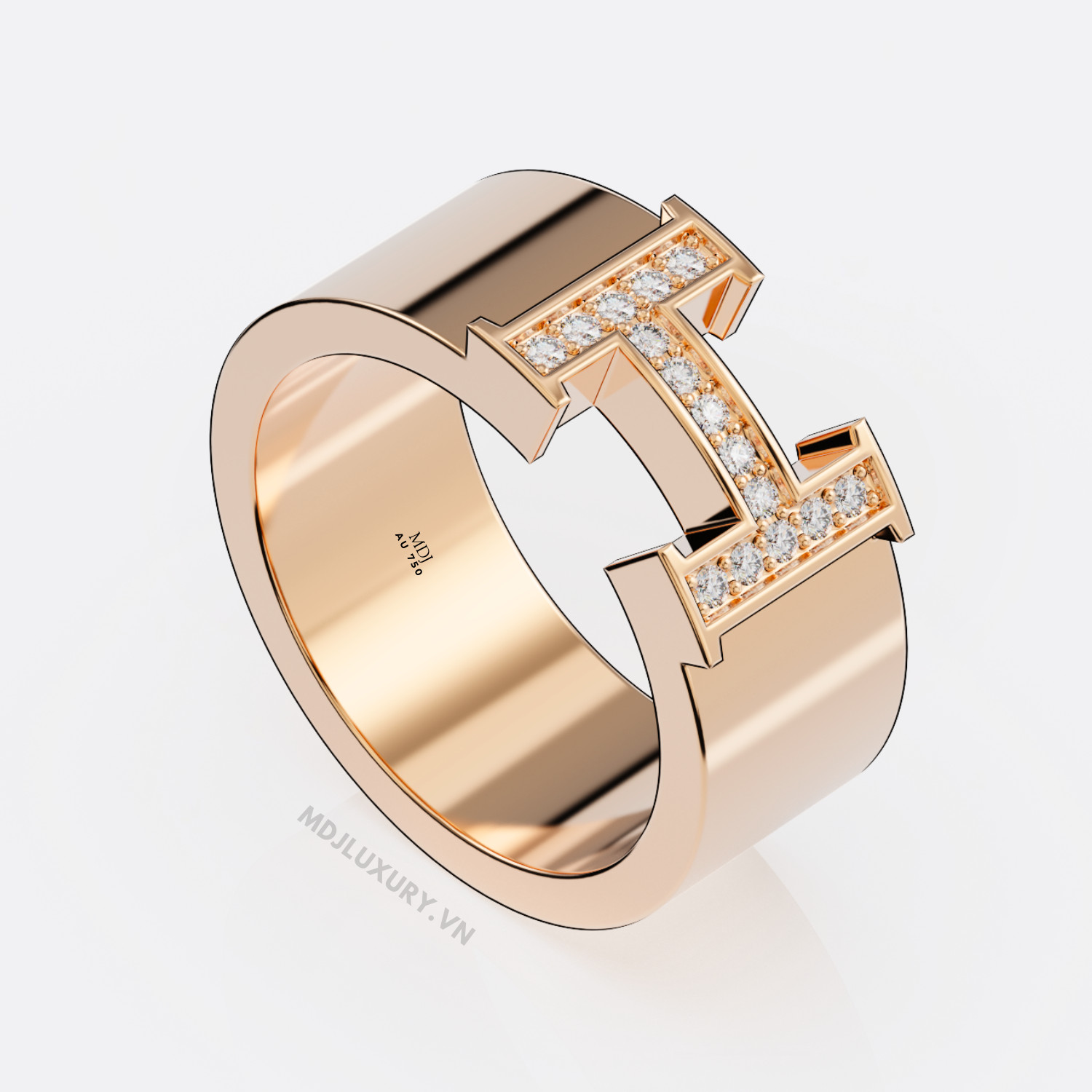 Nhẫn vàng nam chữ H NN176