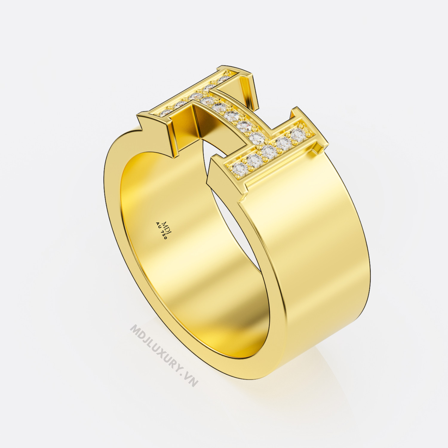 Nhẫn vàng nam chữ H NN176