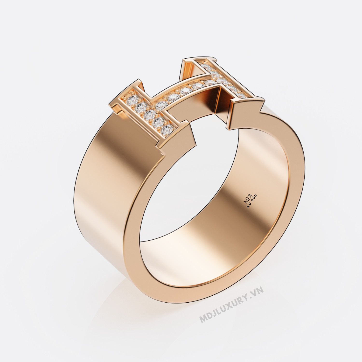 Nhẫn vàng nam chữ H NN176