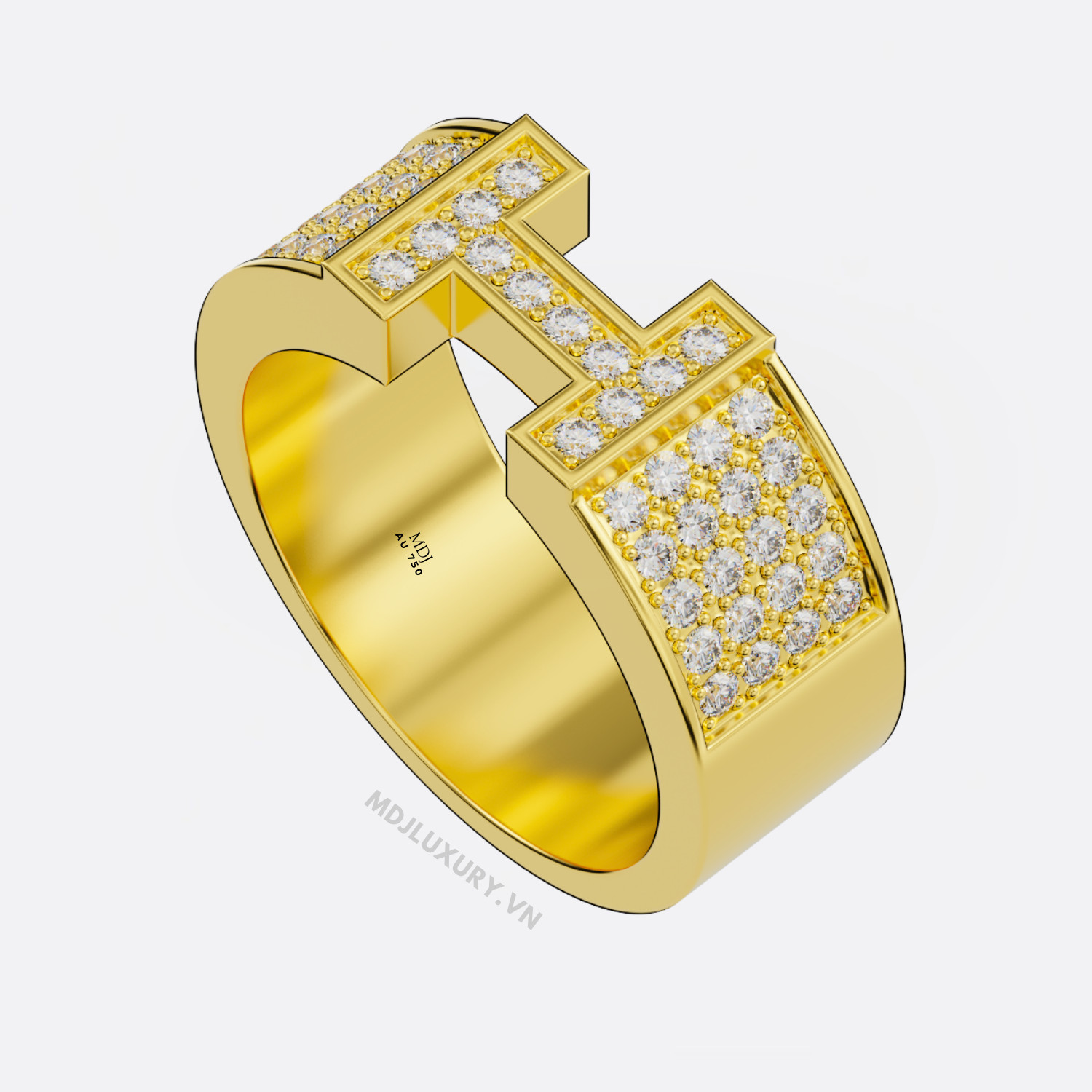 Nhẫn vàng nam chữ H NN178