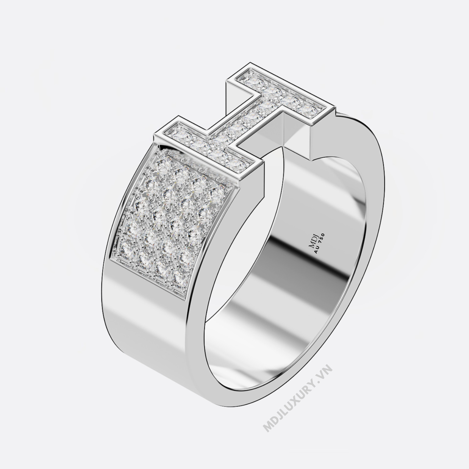 Nhẫn vàng nam chữ H NN178