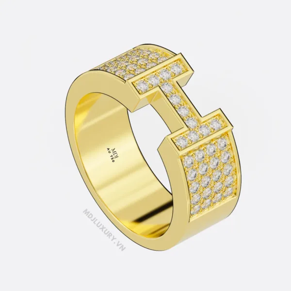 Nhẫn vàng nam chữ H NN178