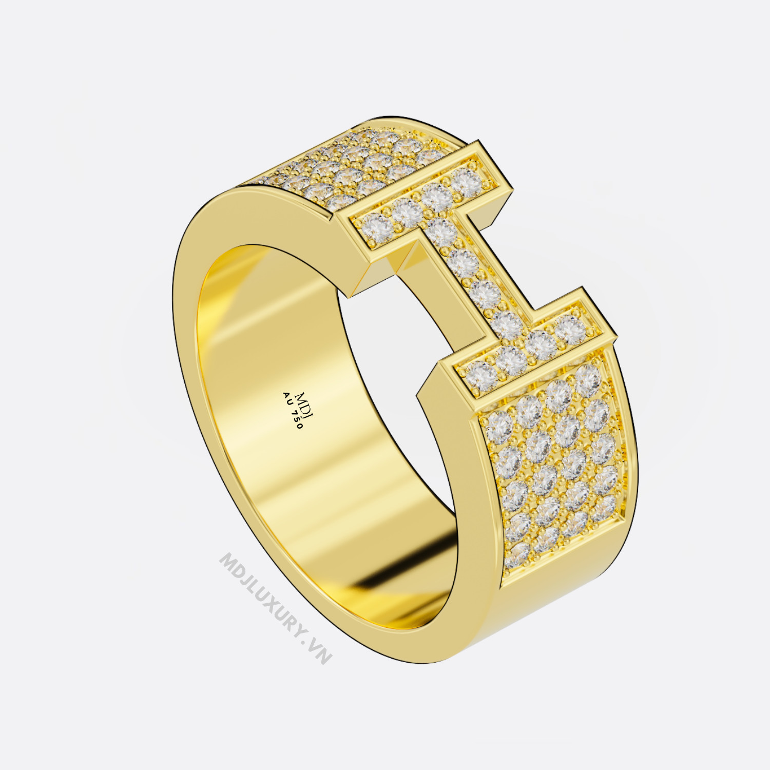 Nhẫn vàng nam chữ H NN178