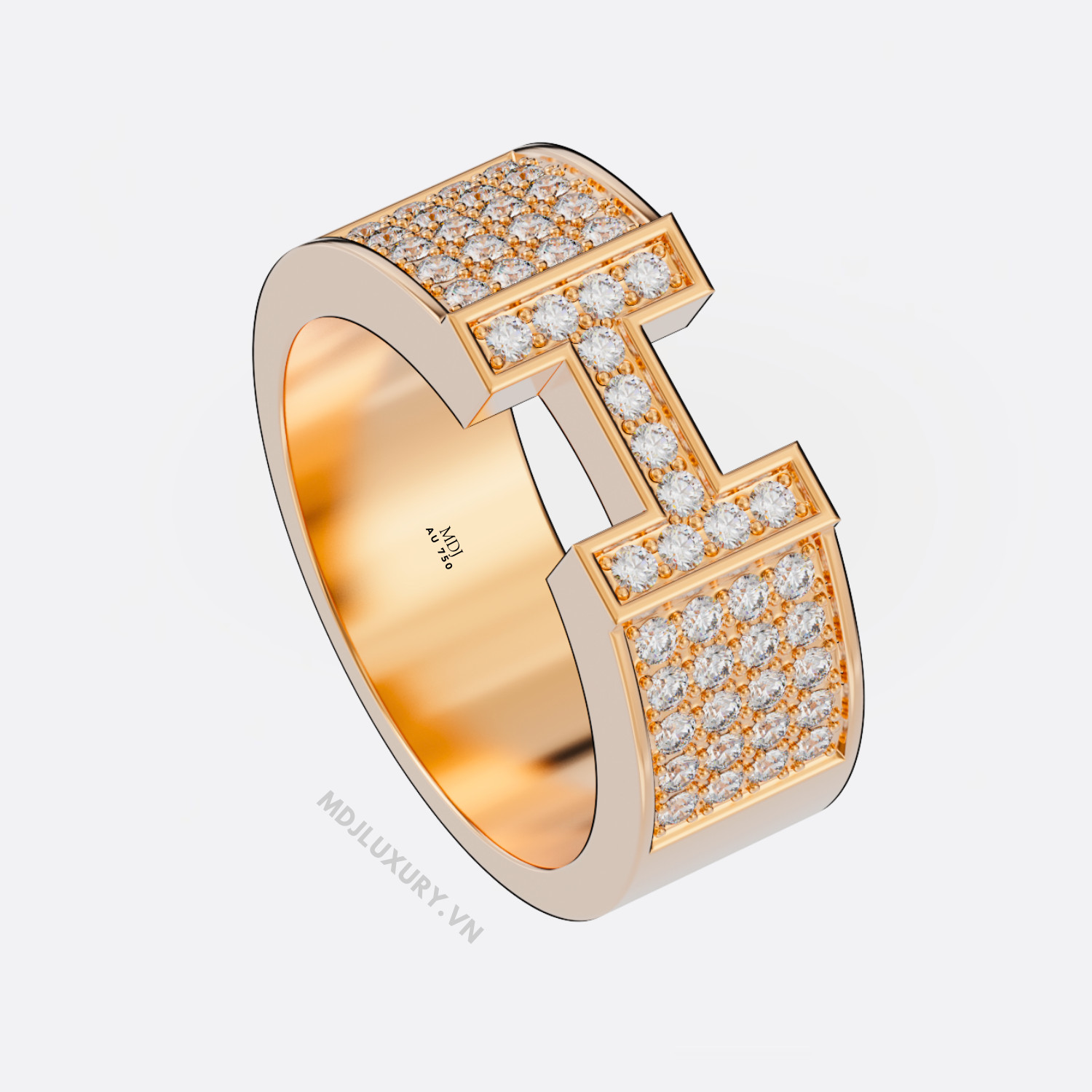 Nhẫn vàng nam chữ H NN178