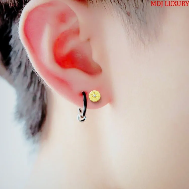 Hoa Tai Nam Vàng 14K Sunshine Diamond MDJHT4