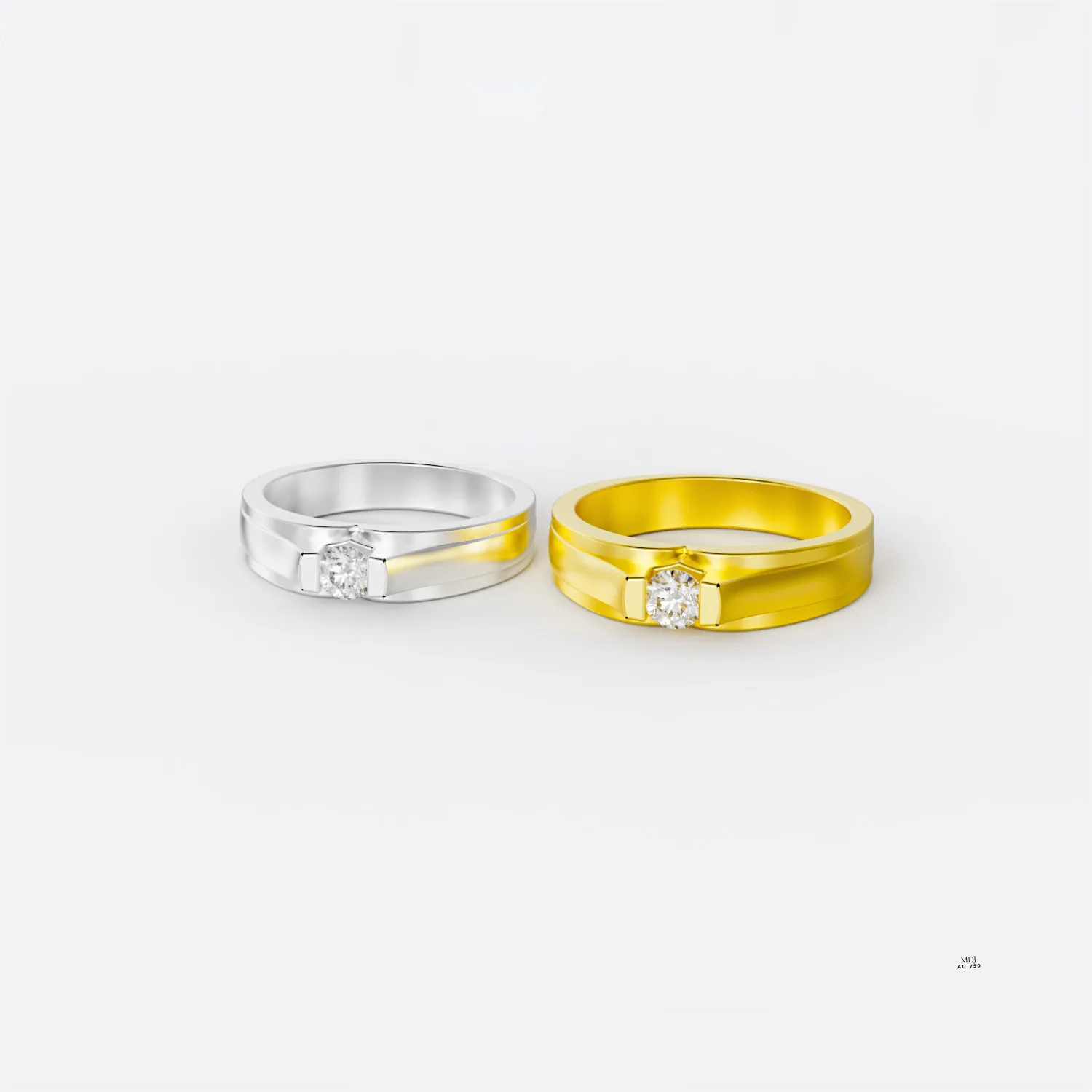 Nhẫn Cưới Vàng Hồng 18K NC172