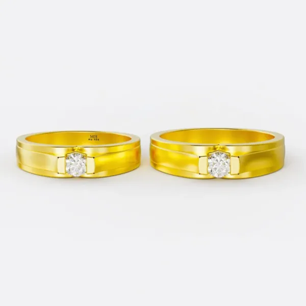 Nhẫn Cưới Vàng Hồng 18K NC172