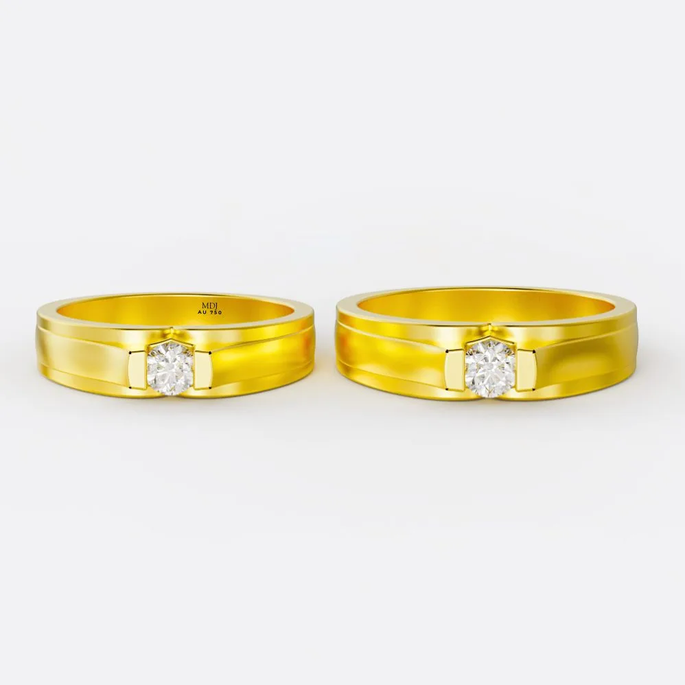 Nhẫn Cưới Vàng Hồng 18K NC172