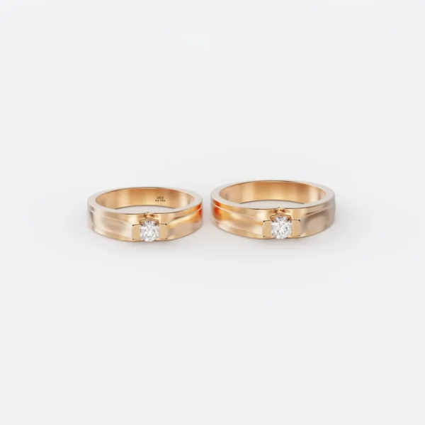 Nhẫn Cưới Vàng Hồng 18K NC172