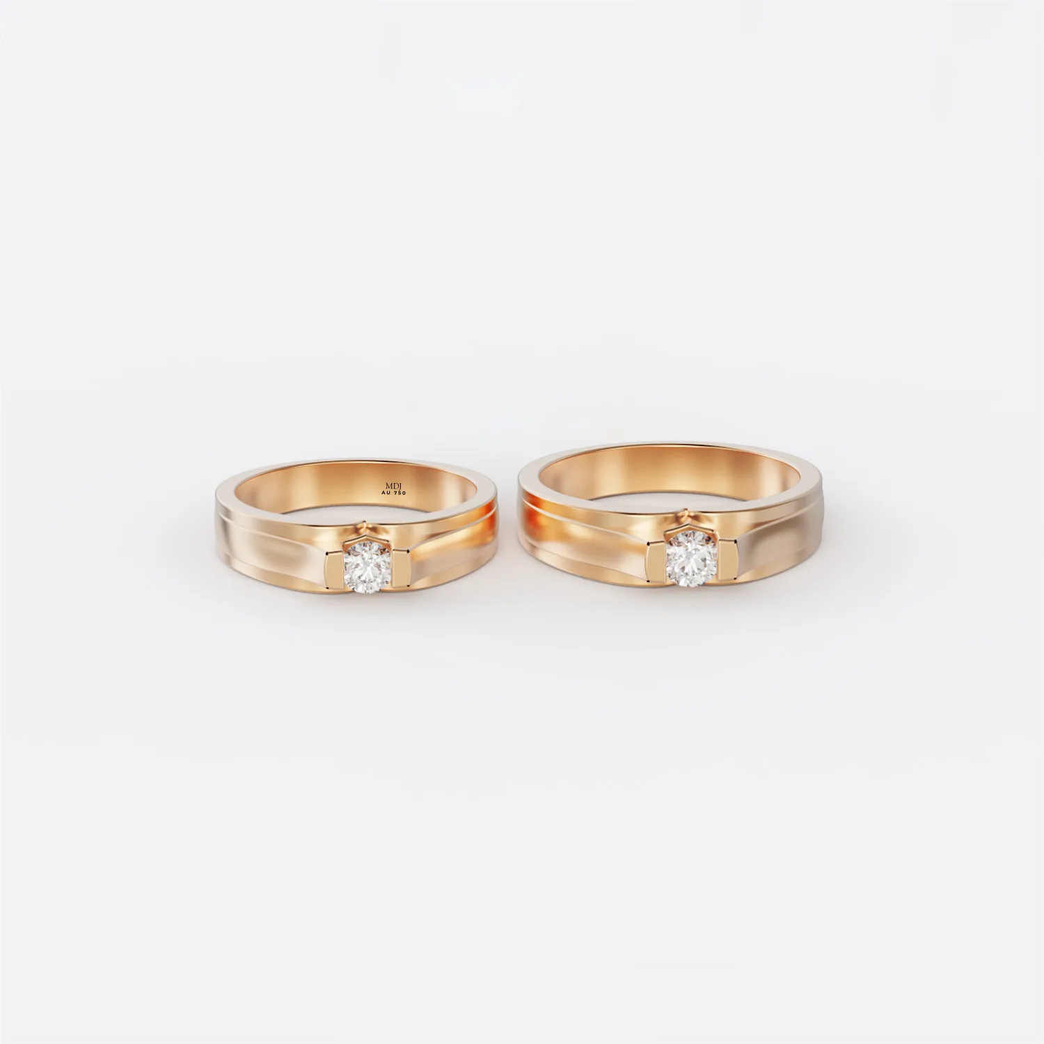 Nhẫn Cưới Vàng Hồng 18K NC172