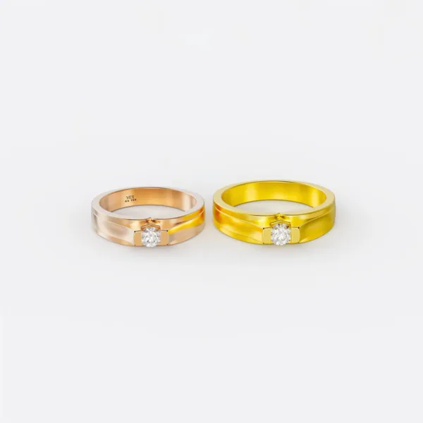 Nhẫn Cưới Vàng Hồng 18K NC172