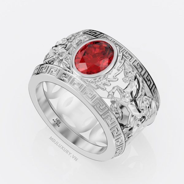 Nhẫn Nam Song Ngọ Đá Ruby Lục Yên Thiên Nhiên NN263
